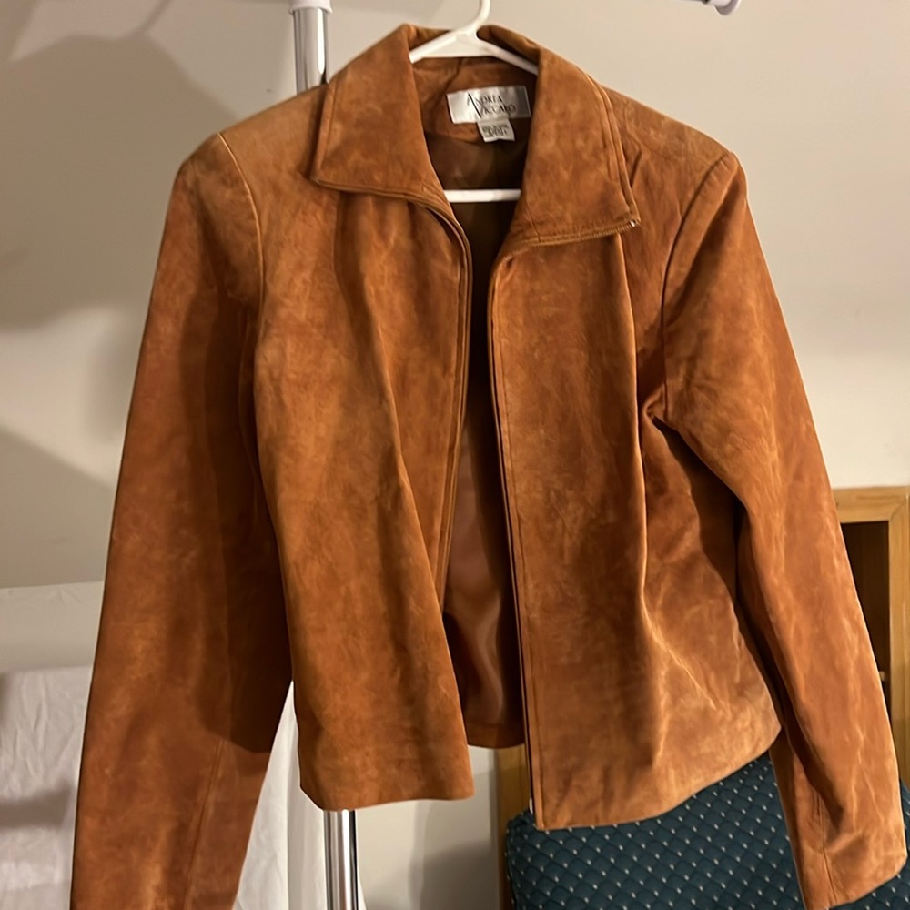 Suede zip up jacket